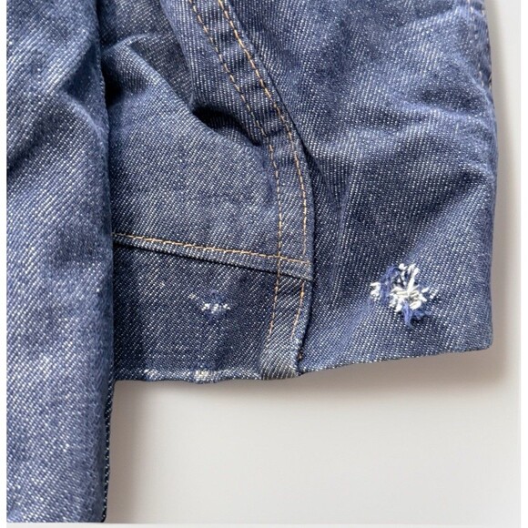 Vintage 70s Mens Sears Roebucks Denim Sherpa Lined Trucker Jacket Size 42R USA - Picture 7 of 13